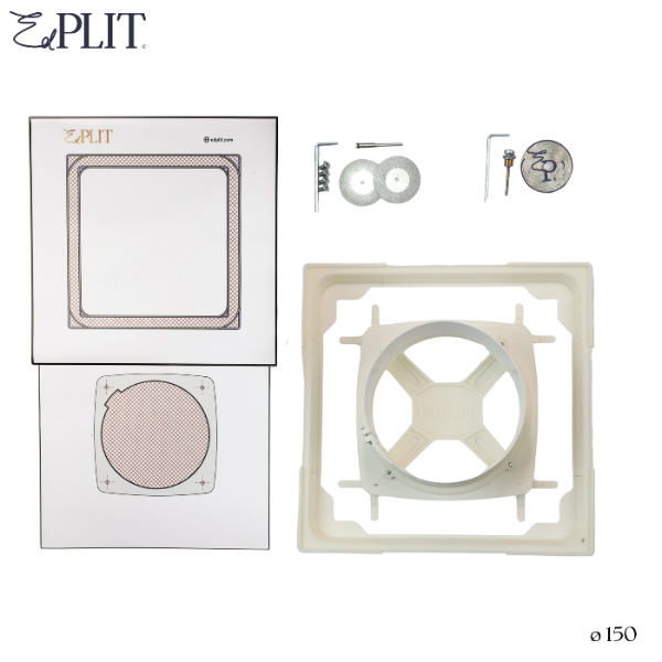 Hidden bathroom fan installation kit by Edplit – includes mounting frame and fixing parts.