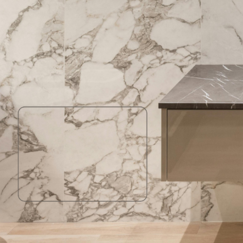 Edplit universal concealed access hatch without consumables, flush-mounted in tiled wall for seamless utility access.
