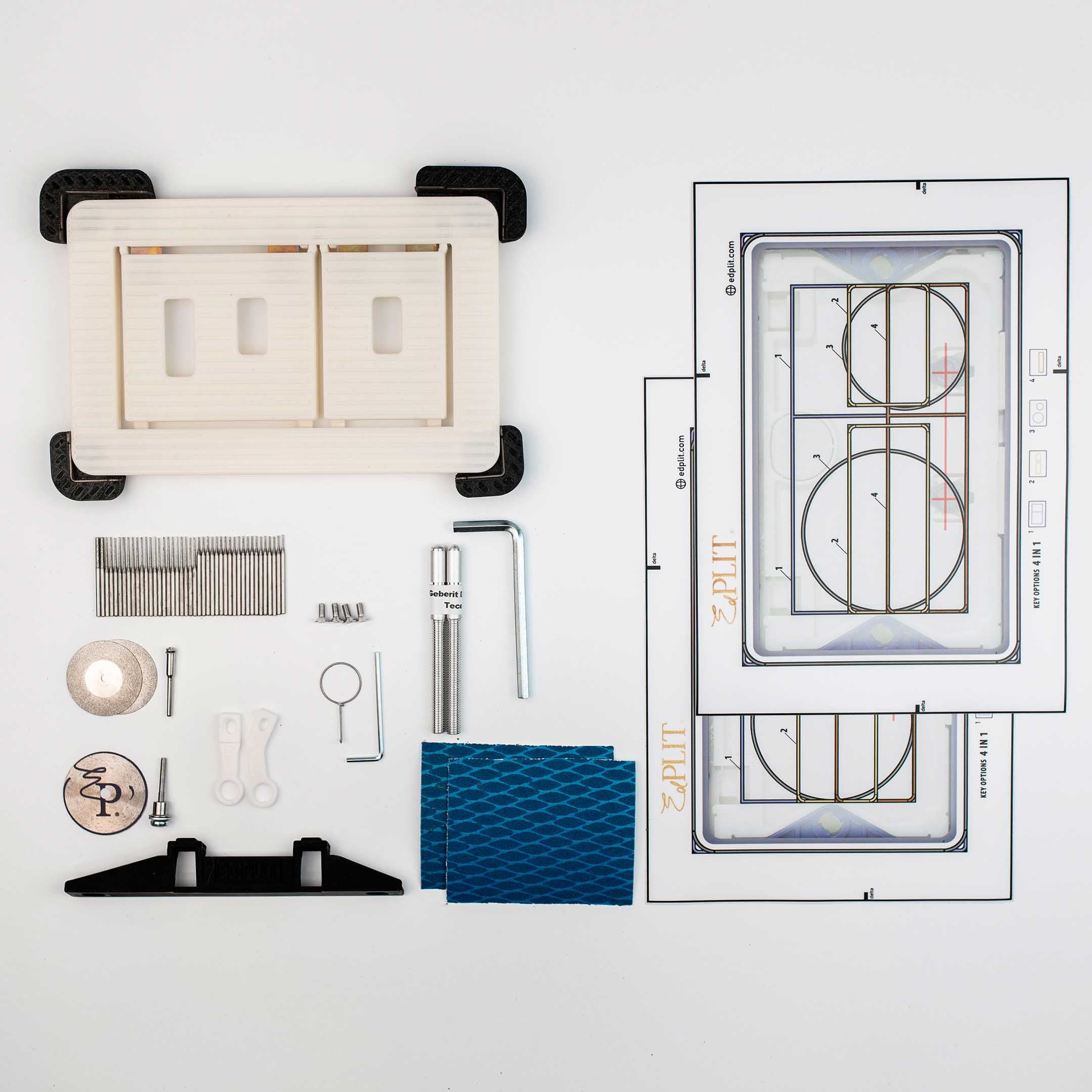 DIY template for installing invisible toilet flush button, step-by-step mounting guide.