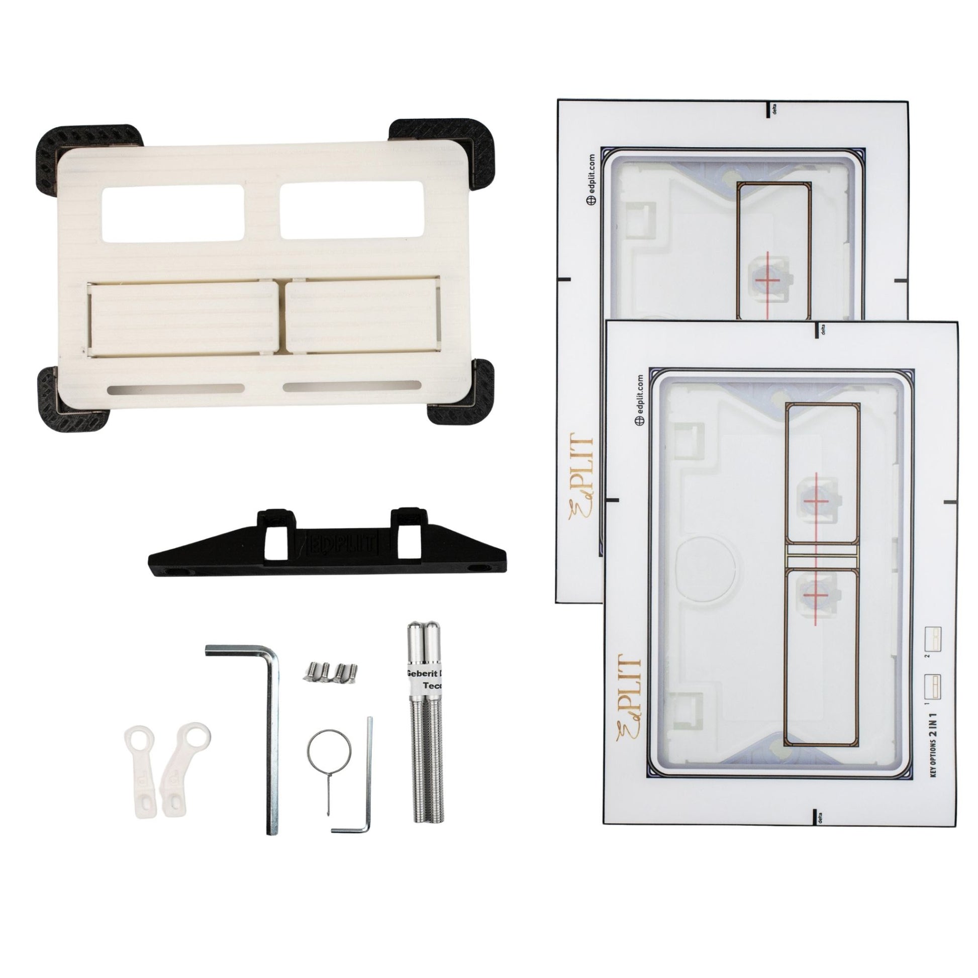 Invisible flush button M2 integrated into tile surface for clean design