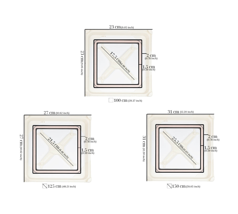 Concealed duct fan mounting elements from Edplit for invisible bathroom ventilation.