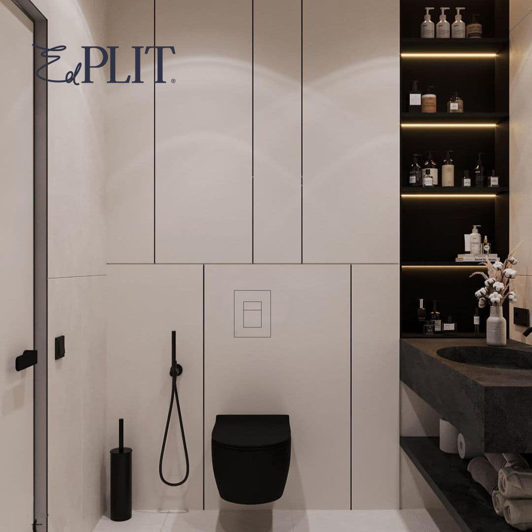 Close-up of Edplit InvisiFlush M3 CWG hidden flush button, touch-activated and compatible with GROHE.