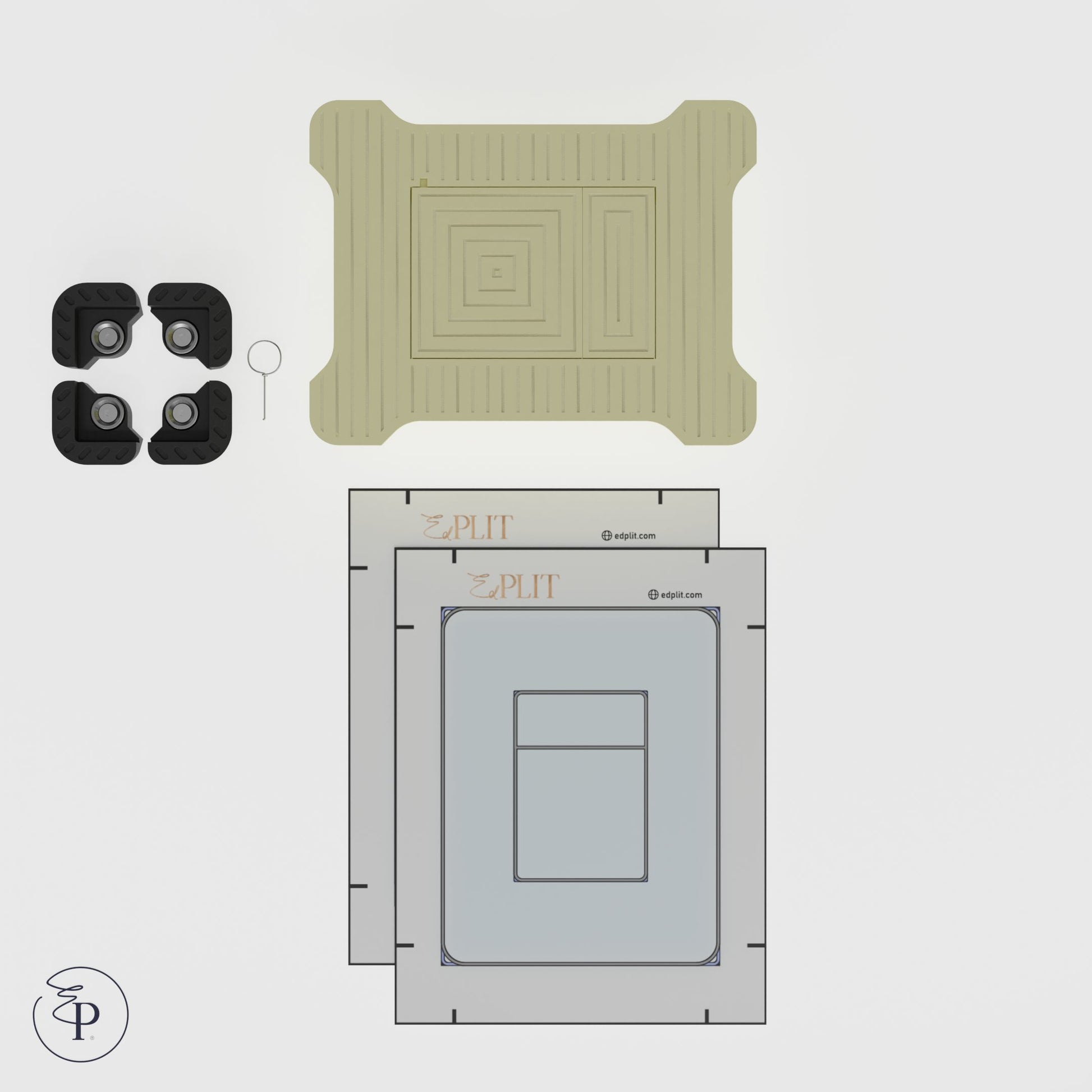 Minimalist bathroom setup with EDPLIT M3 invisible flush button system, compatible with GROHE.