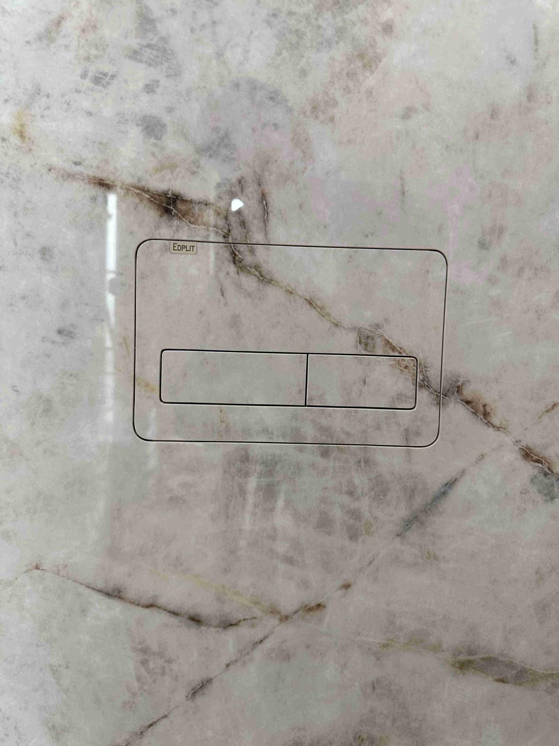 Modern bathroom interior with Edplit Invisi Tile Touch M2 hidden flush button