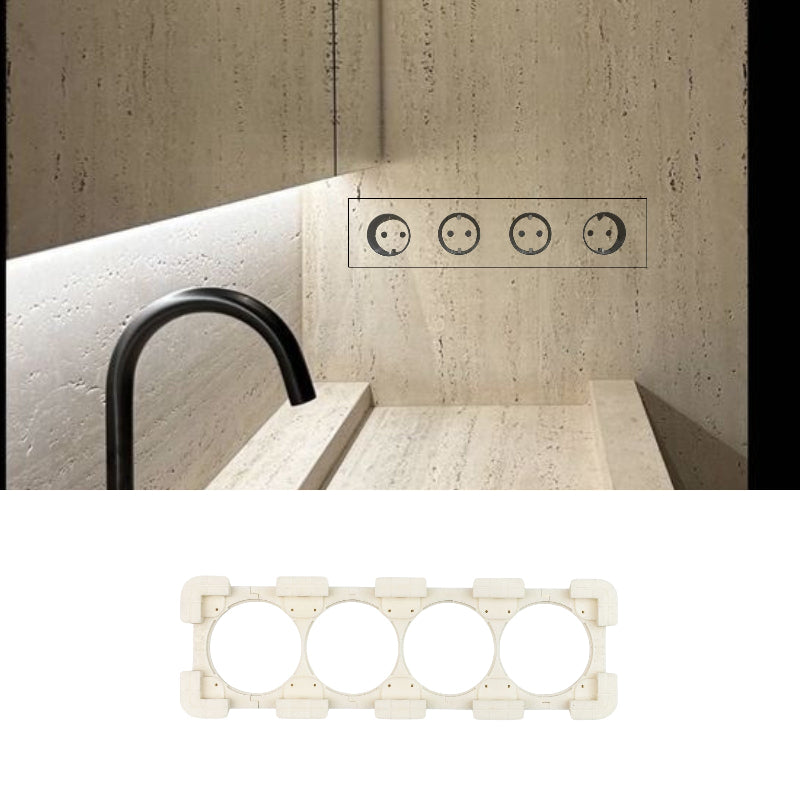 Contemporary bathroom showcasing EDPLIT Invisible Socket Outlet & Push Switch System for a clean, modern look.