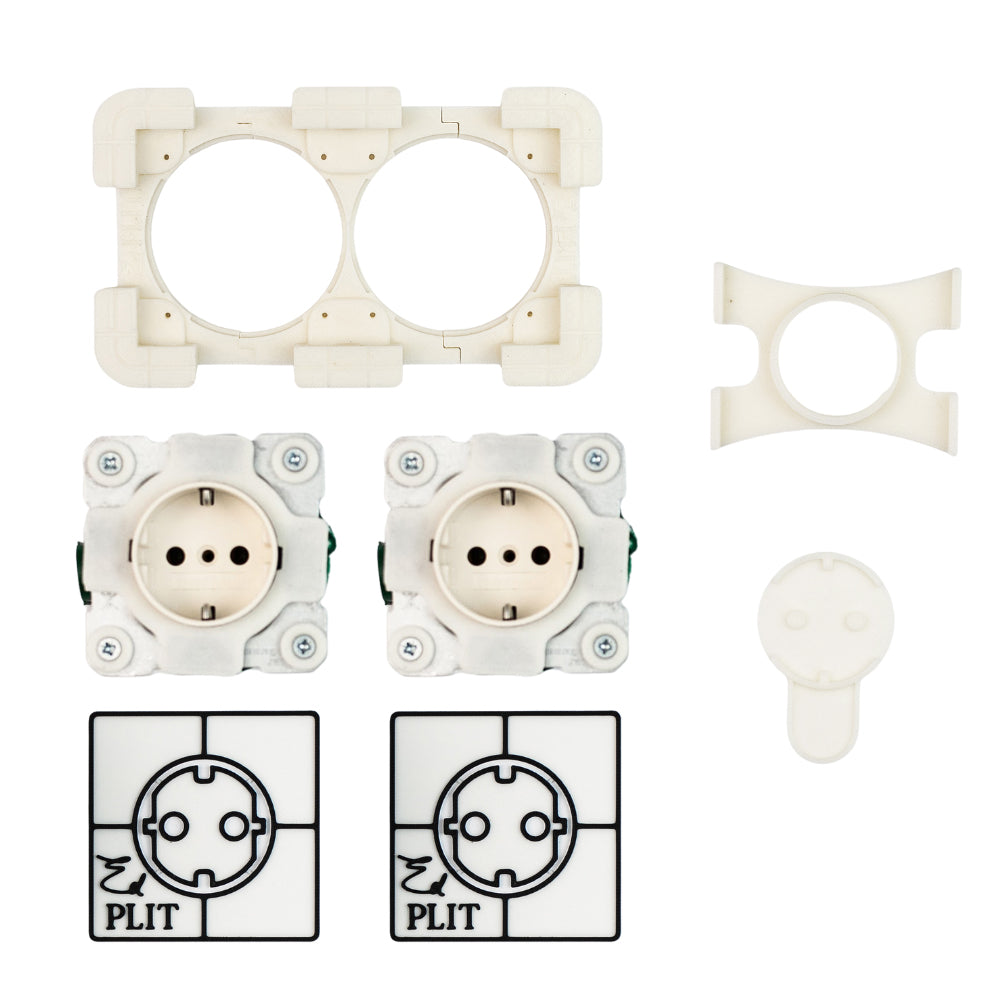 Minimalist double EDPLIT invisible socket outlet with modern seamless design.