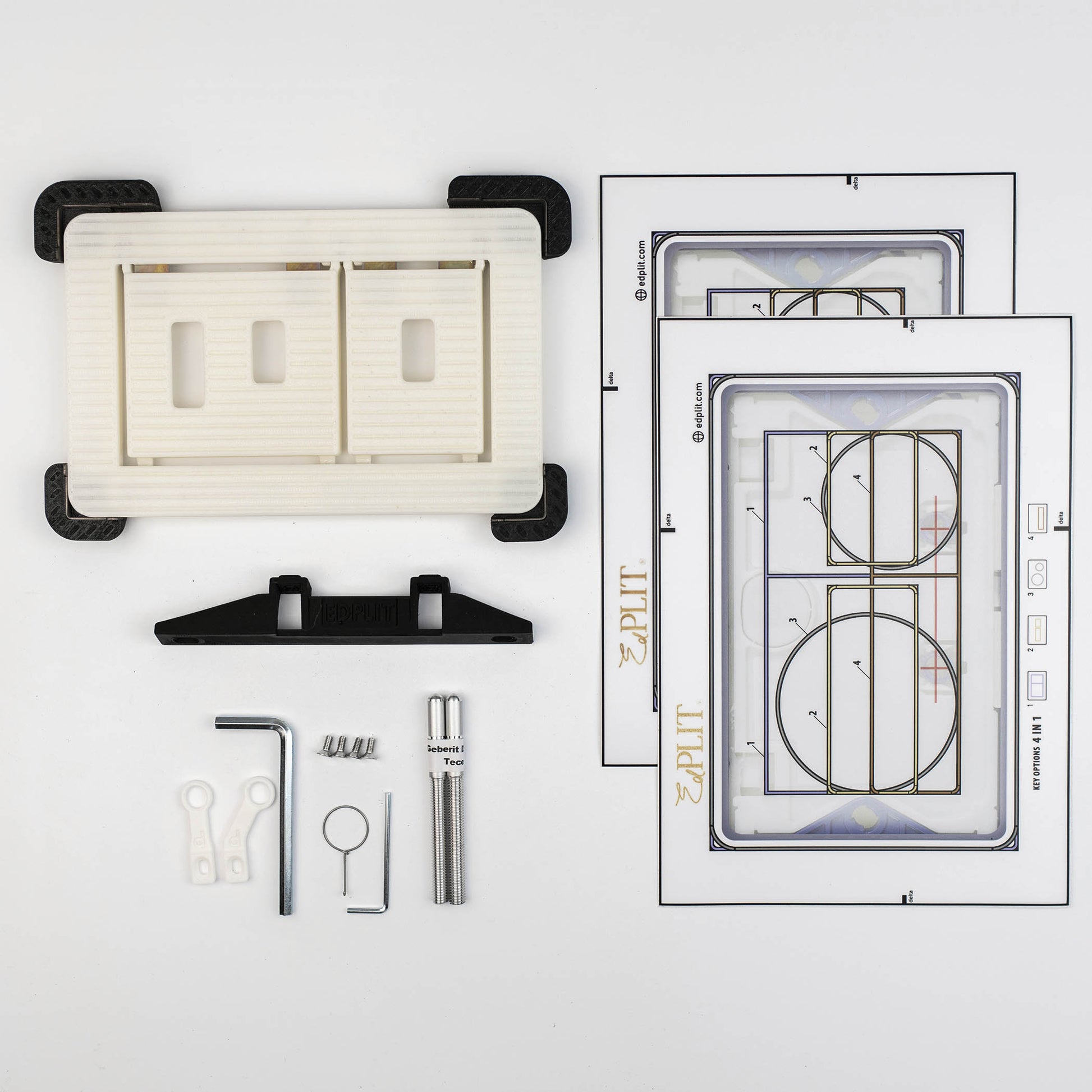 Invisible flush button installed behind bathroom tiles for a seamless, modern look.