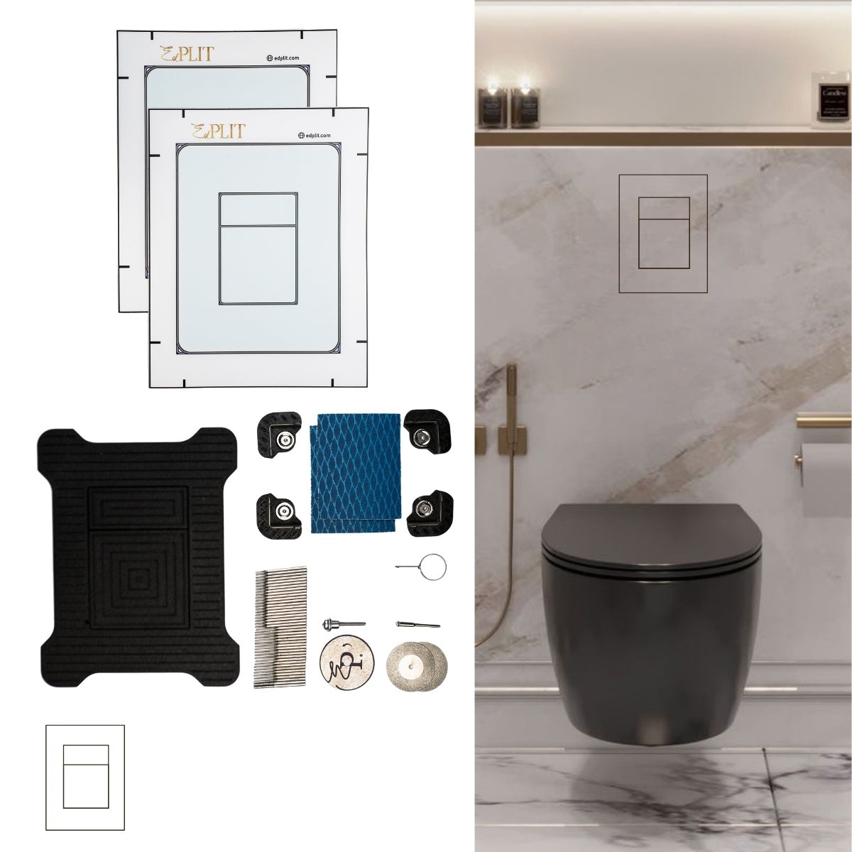 Hidden Toilet Flush Button M3 Edplit Сompatible with GROHE