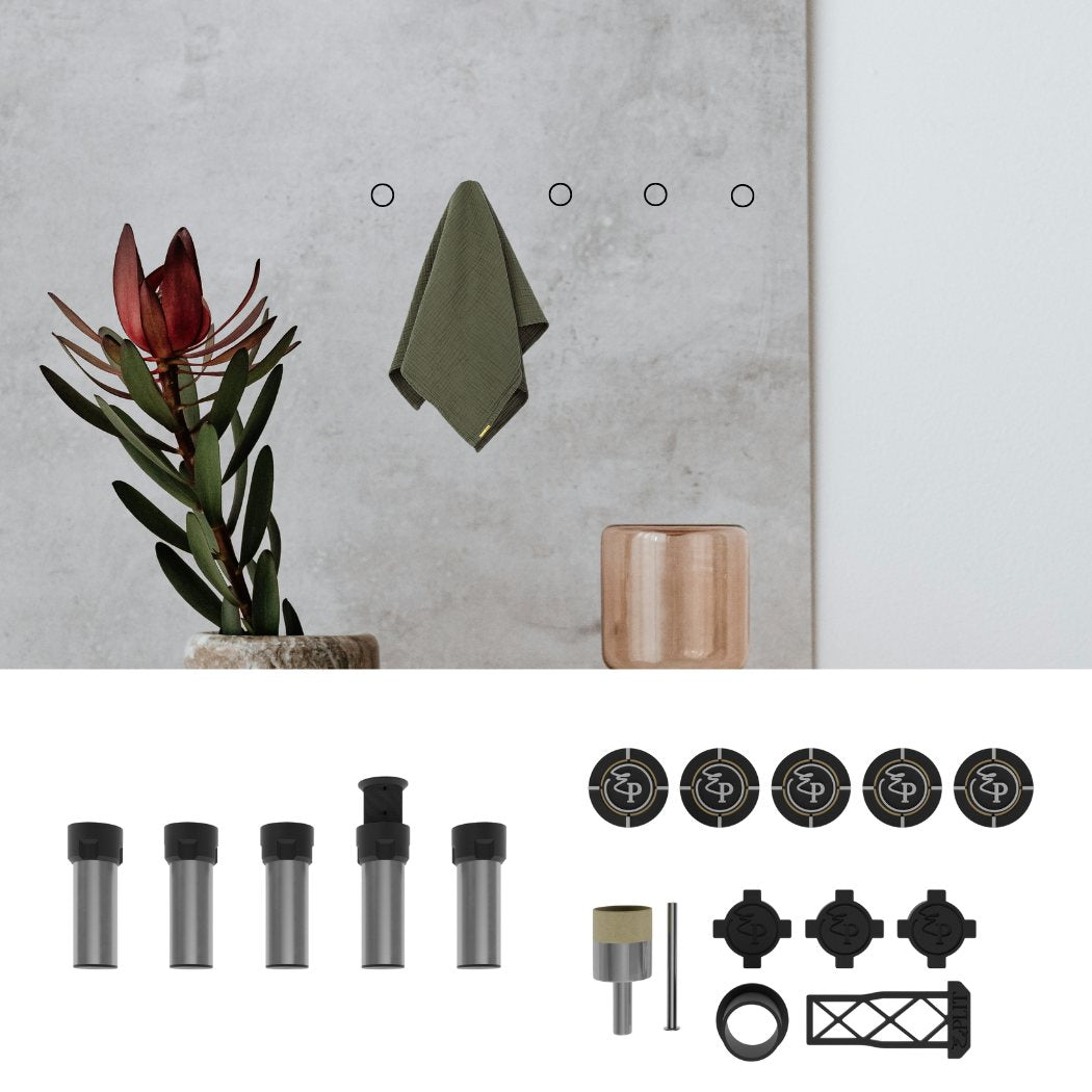  Edplit hidden towel holder set integrated into tile wall – minimalist towel hook design.