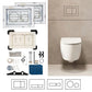 Hidden Toilet Flush Button M1 Edplit  - Compatible with Geberit, AlcaPlast, TECE, JomoTech, OLI, Viega, TOTO