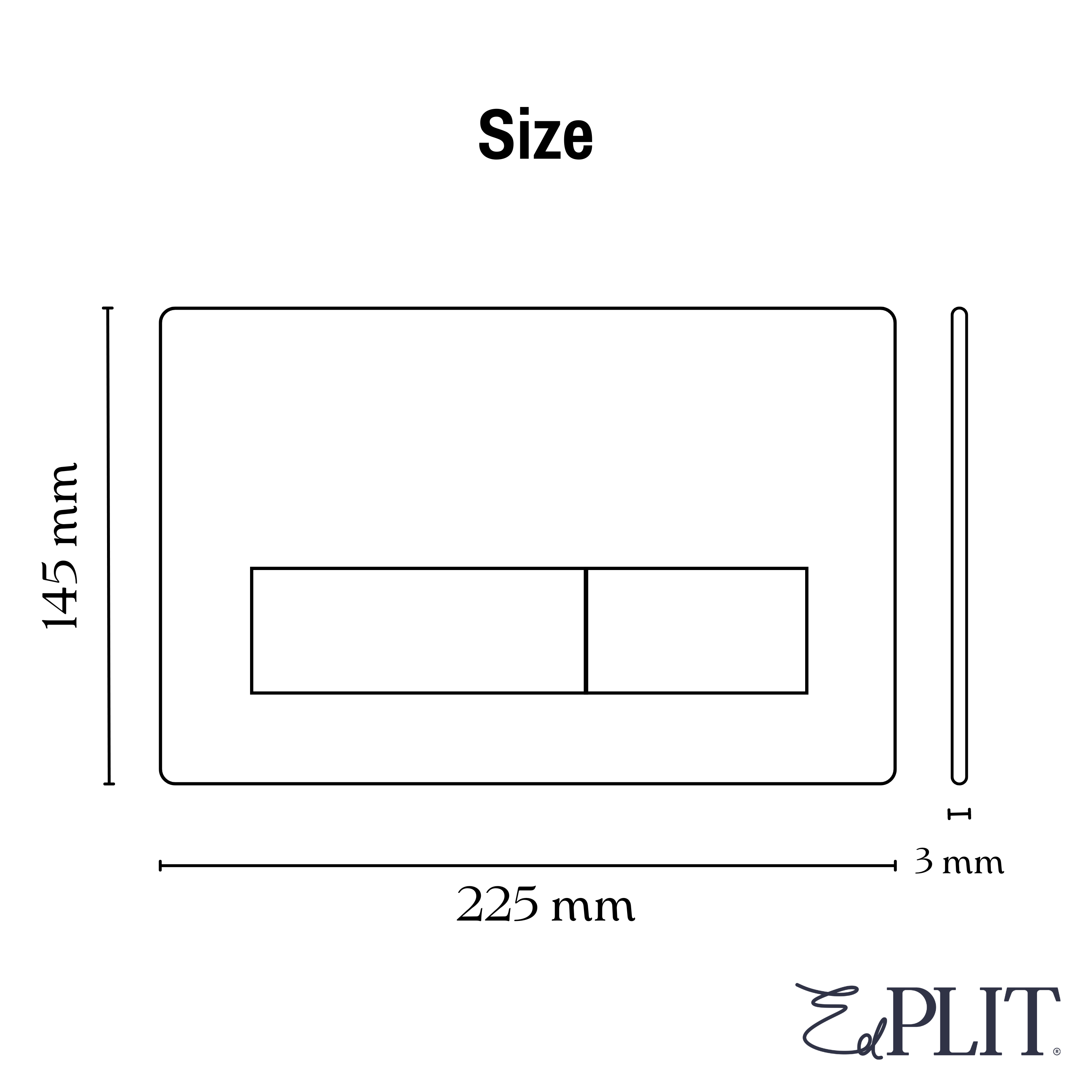 Hidden Flush Button Edplit Invisi Tile Touch size chart