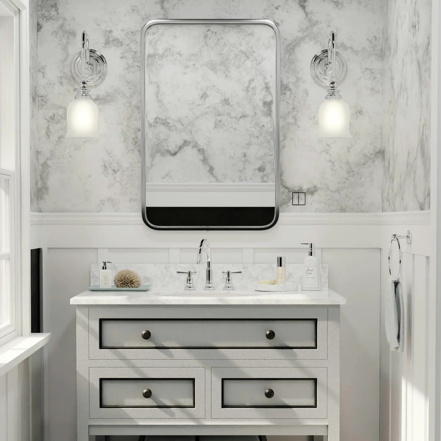 Hidden flush wall switch Edplit for modern bathroom and kitchen design