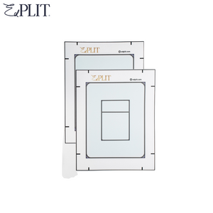 Practice cutting a tile button with sticker template — tutorial kit for precision training.