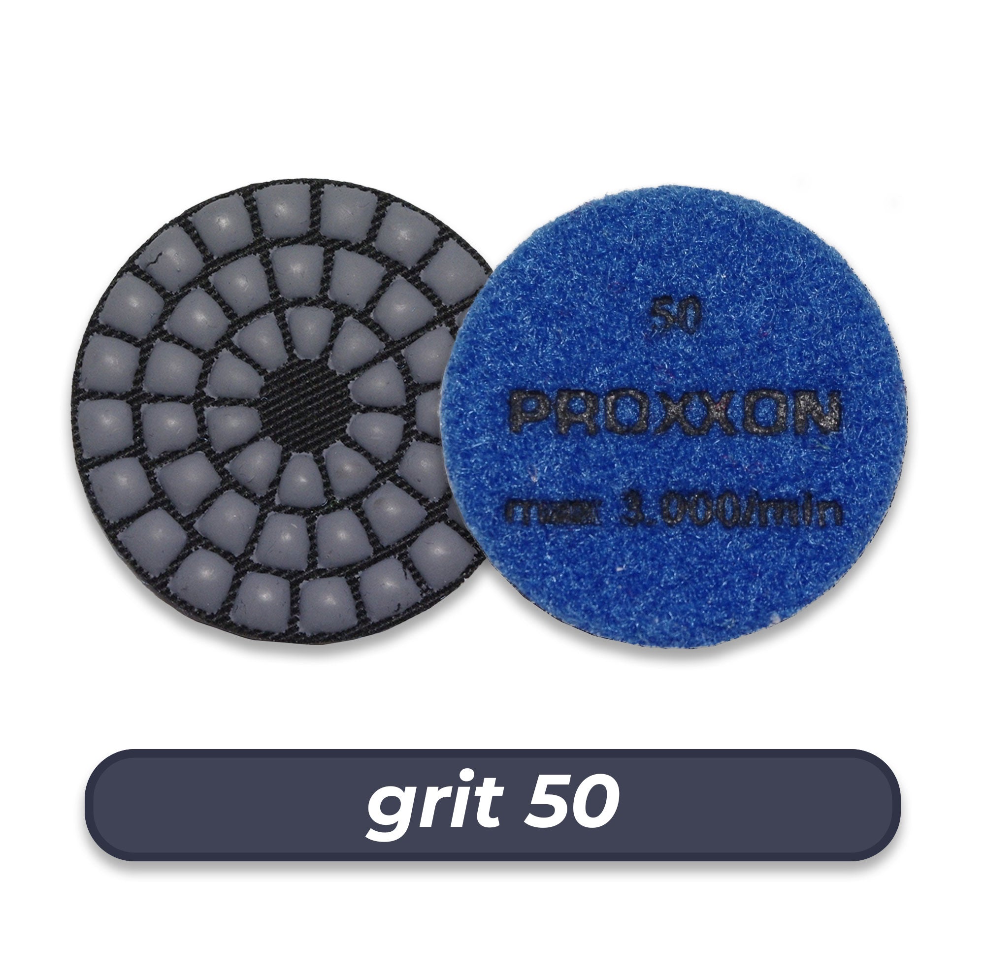 Diamond sanding/polishing pads ∅ 50 mm, grit 50/100/200/400 - 3 pcs