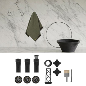  Stylish bathroom with towels hanging on Edplit hidden towel holder set – clean and space-saving.