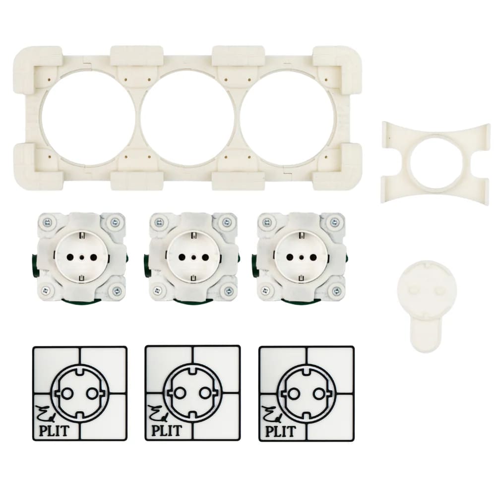 Close-up of EDPLIT invisible socket outlet showing flush tile integration. 
