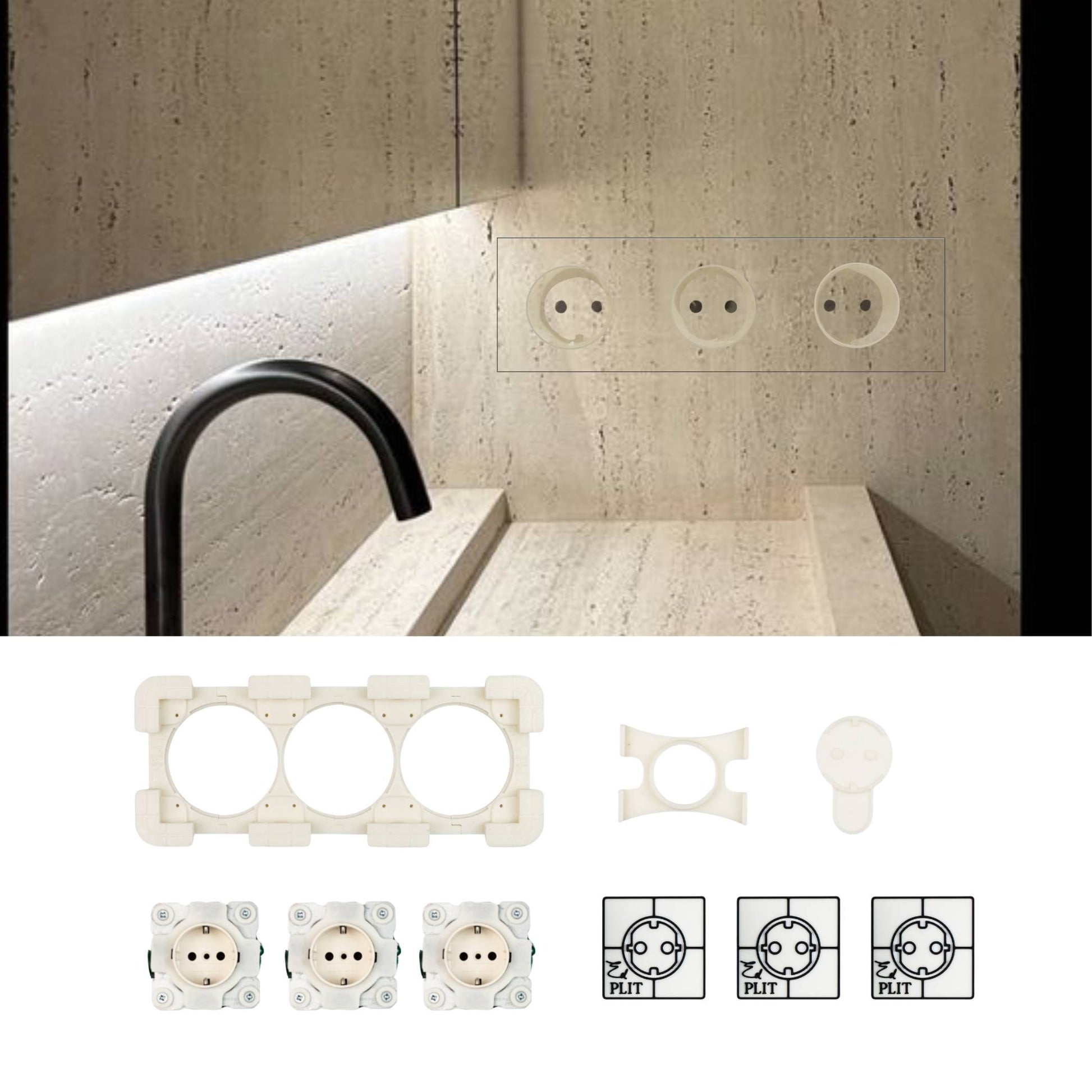 Interior design with EDPLIT invisible socket outlet – elegant seamless finish