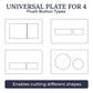 Invisible toilet flush button system, hidden behind tile, with universal installation set.
