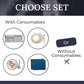 Wall-mounted hidden toilet flush button close-up, clean minimalist bathroom design.