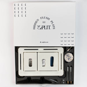  Seamlessly integrated hidden flush button in tile wall – clean and modern design.