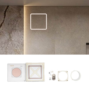 Edplit concealed bathroom fan mounting system flush-mounted in tiled wall for minimalist ventilation.