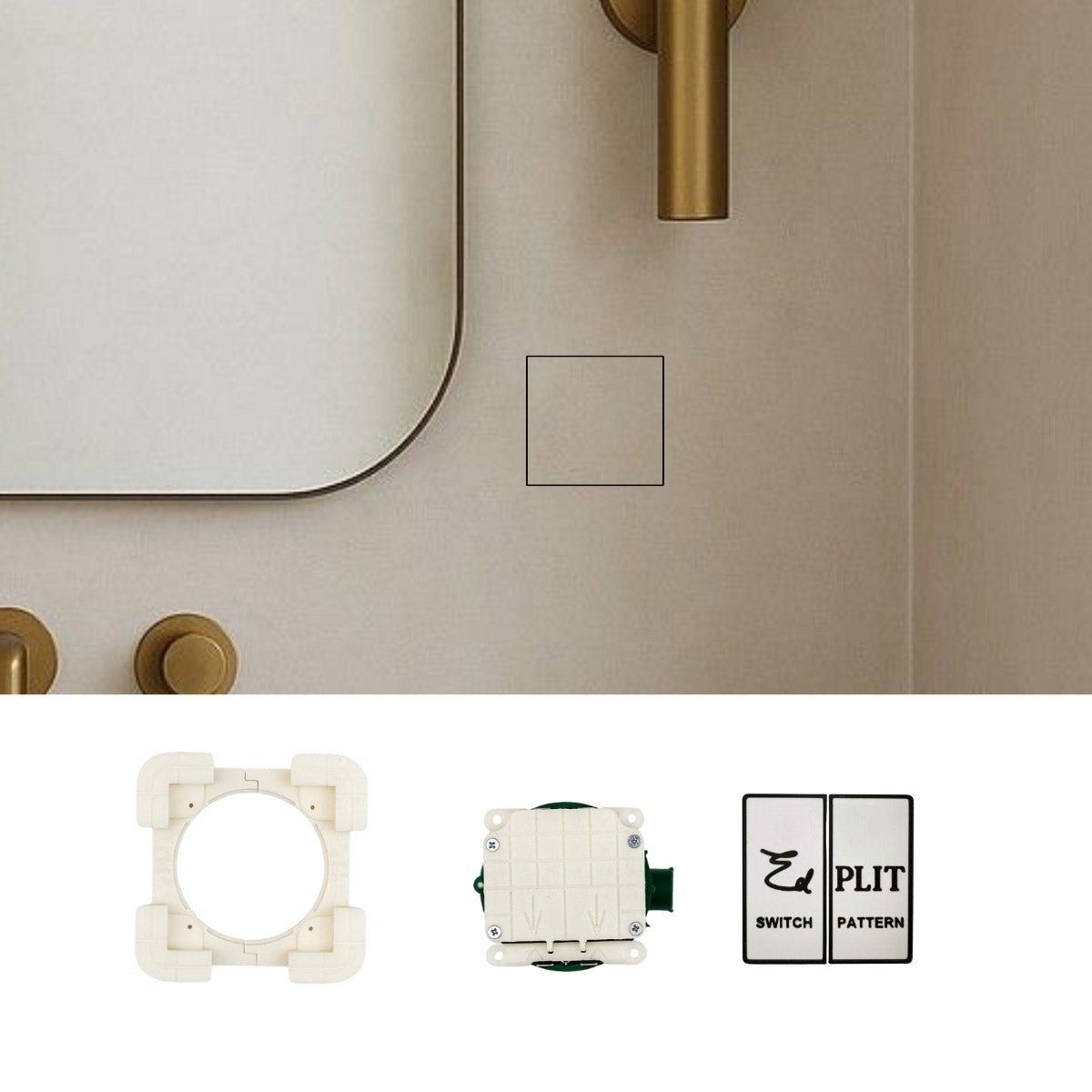 Edplit Invisible Push Switch seamlessly integrated into tiled wall