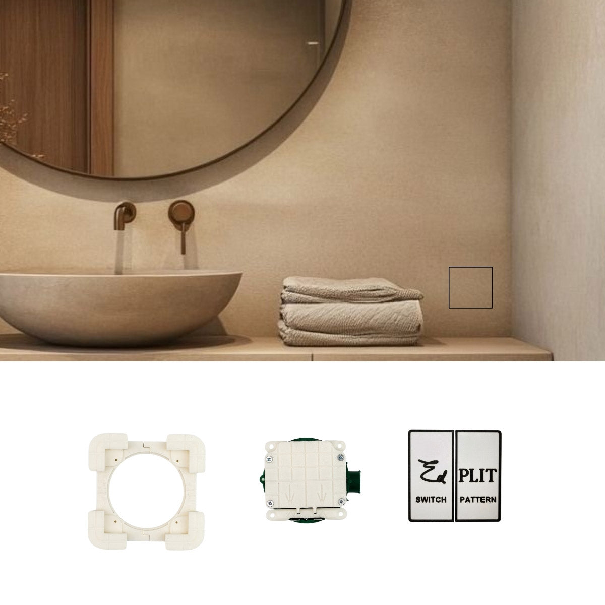 Edplit hidden wall push button for seamless tile installation