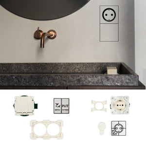 EDPLIT Invisible Socket Outlet & Push Switch System – seamless integration into tiled walls.