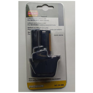 Proxxon Li/A2 lithium-ion battery in retail packaging for MICROMOT cordless tools