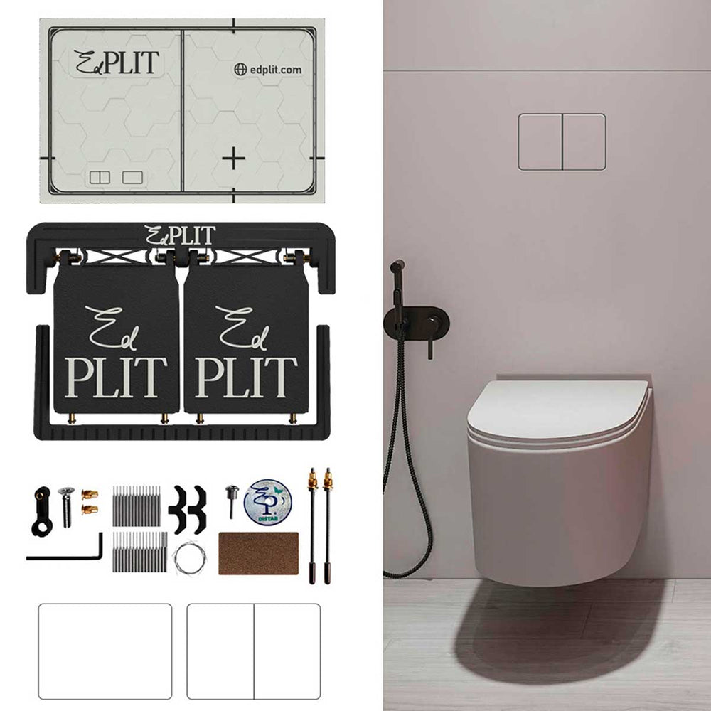 Bouton de chasse d'eau encastré sans cadre EdPlit M4 - Compatible avec Geberit, AlcaPlast, TECE, Viega, VitrA, Noken, JomoTech, Cersanit