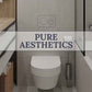 Modern bathroom interior featuring concealed toilet flush button for clean and sleek look.