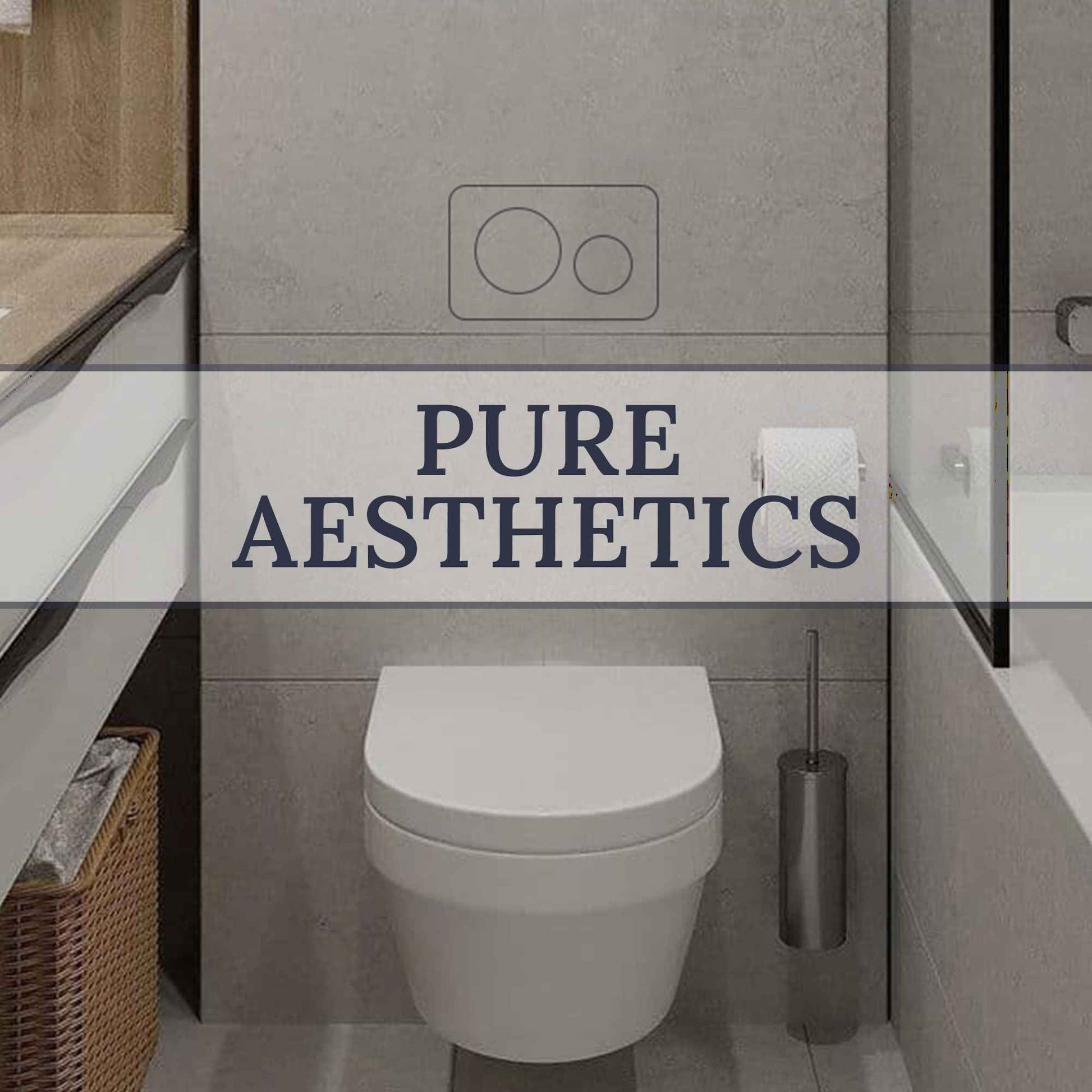 Modern bathroom interior featuring concealed toilet flush button for clean and sleek look.