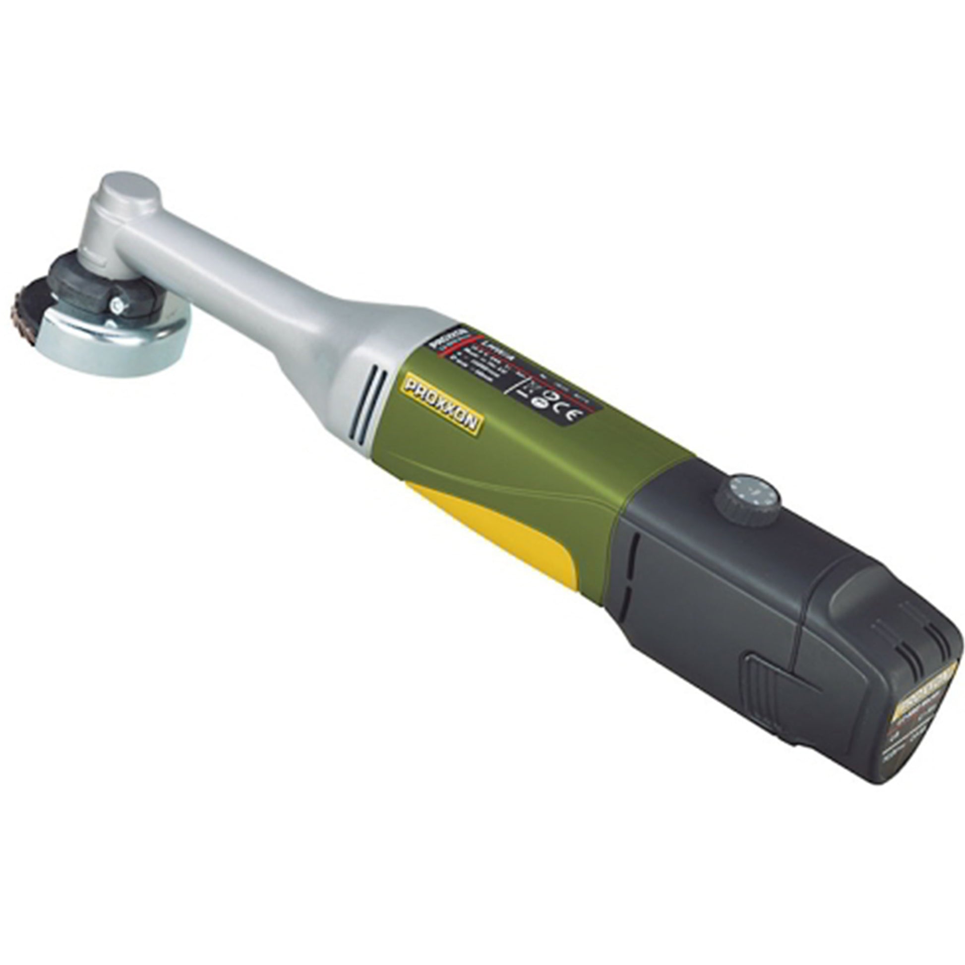 Proxxon cordless long-neck angle grinder LHW/A with precision cutting disc