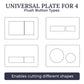 EDPLIT M1 universal tile cutting template for four flush plate designs