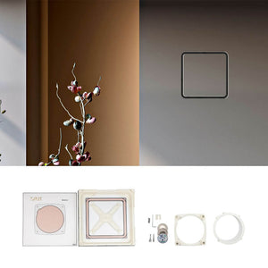 EDPLIT concealed bathroom fan mounting system with installation components for 100, 125 and 150 mm duct fans