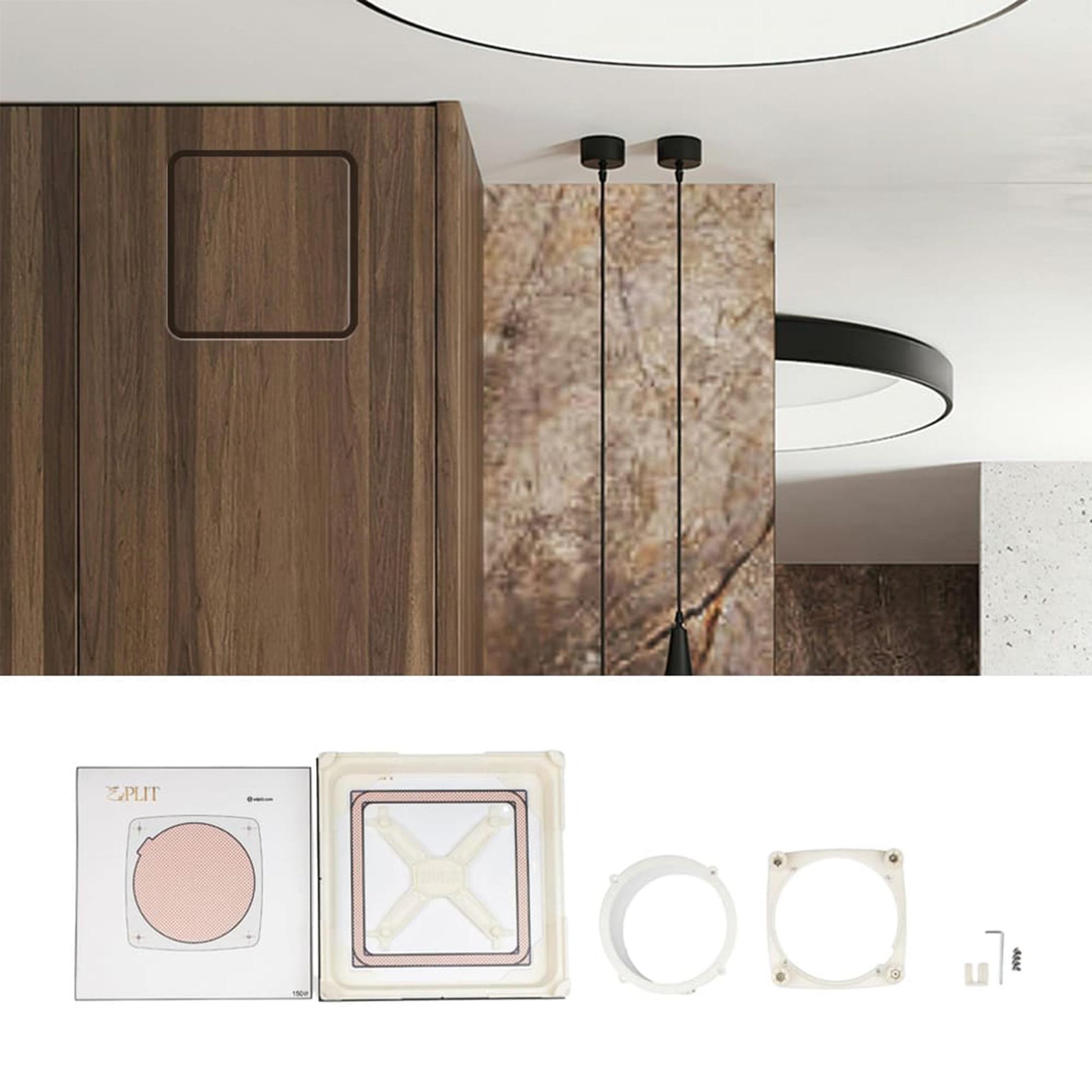 EDPLIT concealed bathroom fan with hidden tile installation kit without consumables