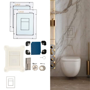 Tile touch flush button Edplit InvisiFlush M3 CWG – hidden toilet flush compatible with GROHE.