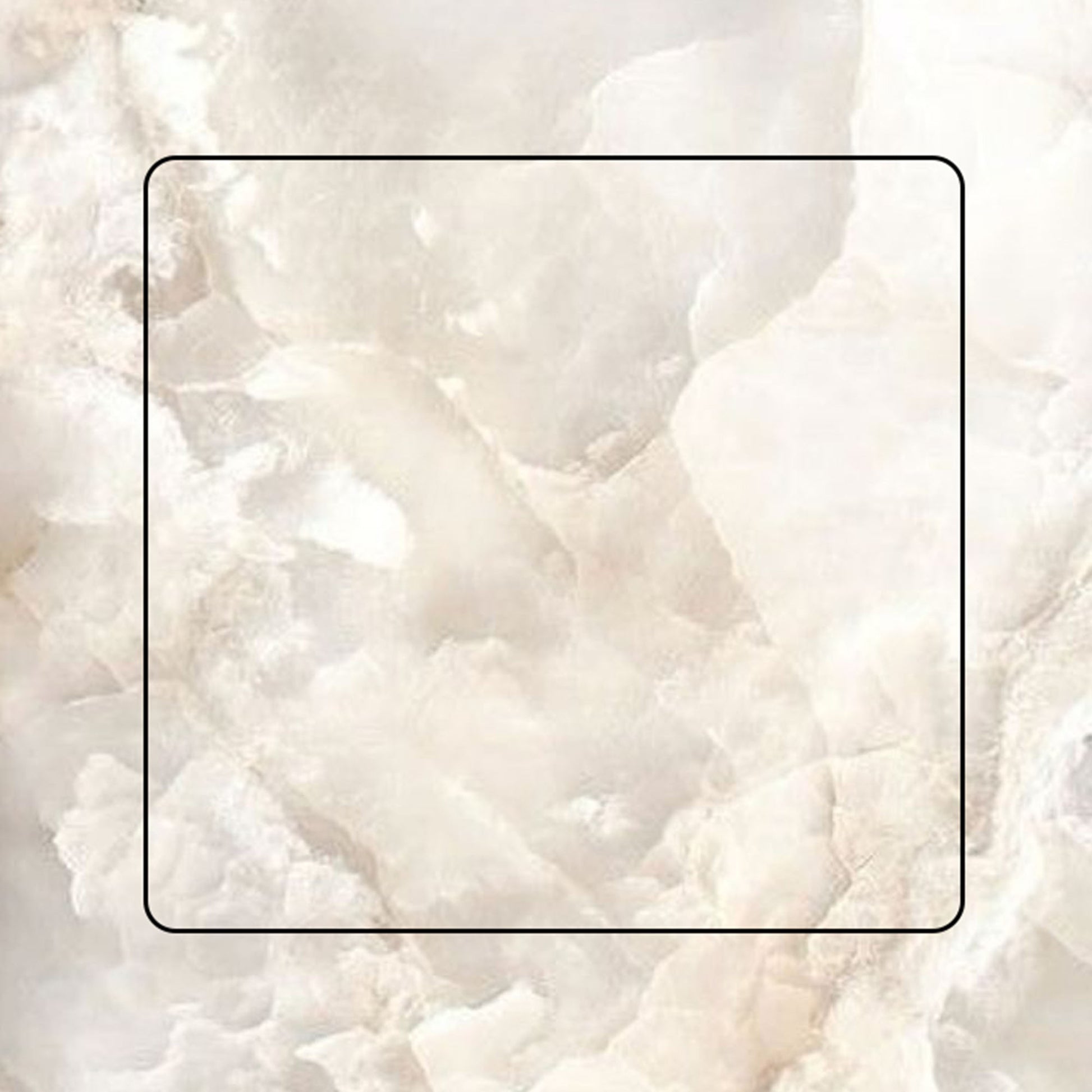 Tile access panel seamlessly integrated with light marble-effect wall tile for a concealed finish