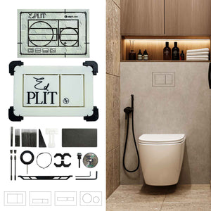 EDPLIT hidden flush plate M1 kit with consumables and installed example