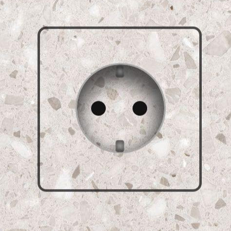 Tile-integrated invisible socket outlet EDPLIT single module with hidden installation. 