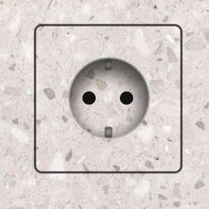 Tile-integrated invisible socket outlet EDPLIT single module with hidden installation. 