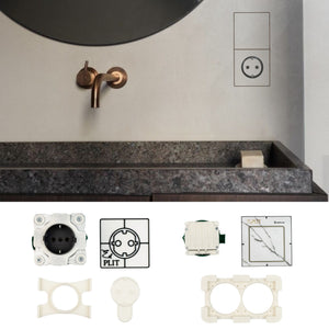 EDPLIT Invisible Socket Outlet & Push Switch System – seamless integration into tiled walls.