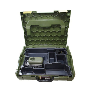 Proxxon Basic Set LBX/A carrying case with custom insert for charger, batteries and accessories