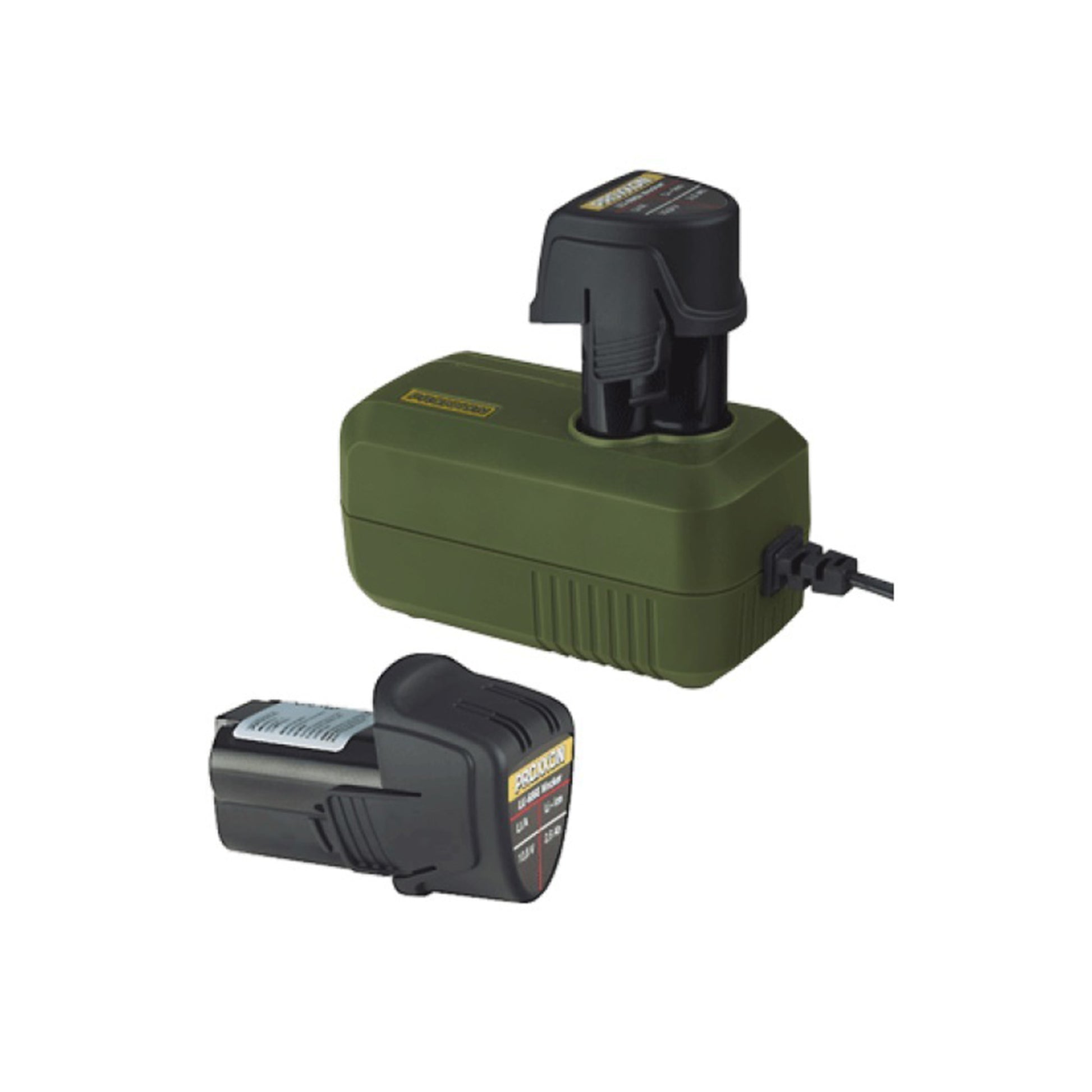 Proxxon LG/A charger with two Li/A2 lithium-ion batteries for MICROMOT cordless tools