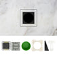 EDPLIT concealed thermostat installation layout with mounting components and tile template